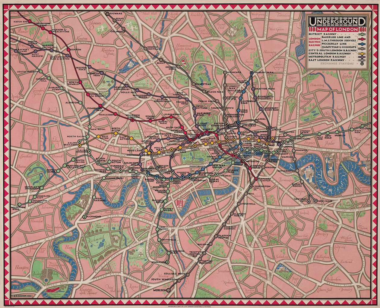 ロンドンの地下地図 作： レジナルドパーシーゴソップ