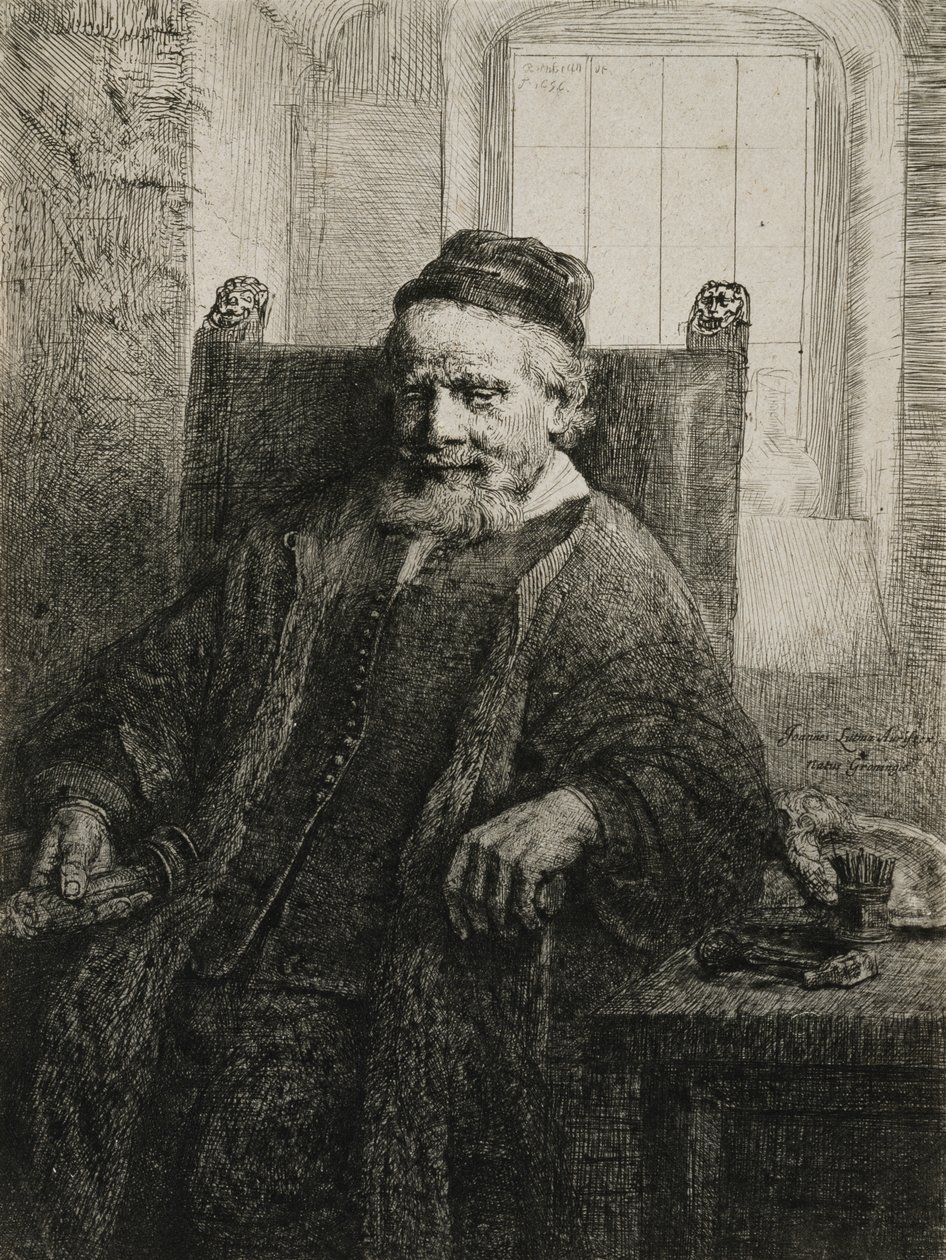 Jan Lutma、The Elder、Goldsmith and Sculptor、1656（etching＆drypoint） 作： レンブラント・ファン・レイン