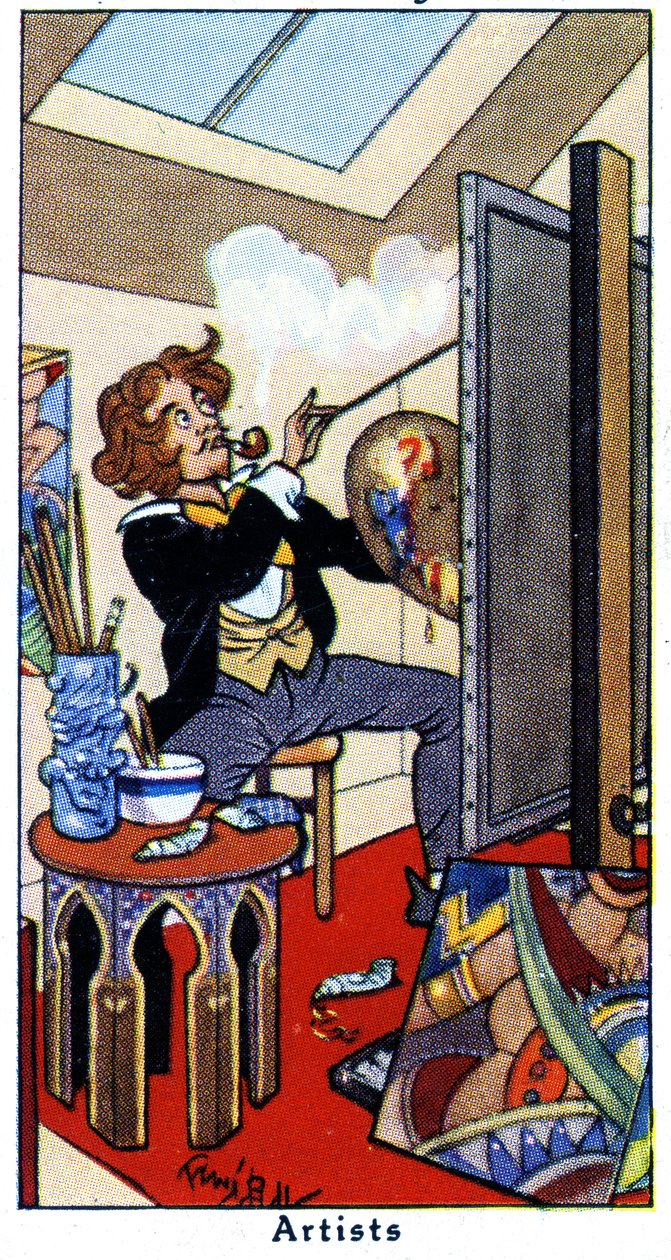 彼のスタジオでのアーティストの絵、1936 作： ルネ・ブル