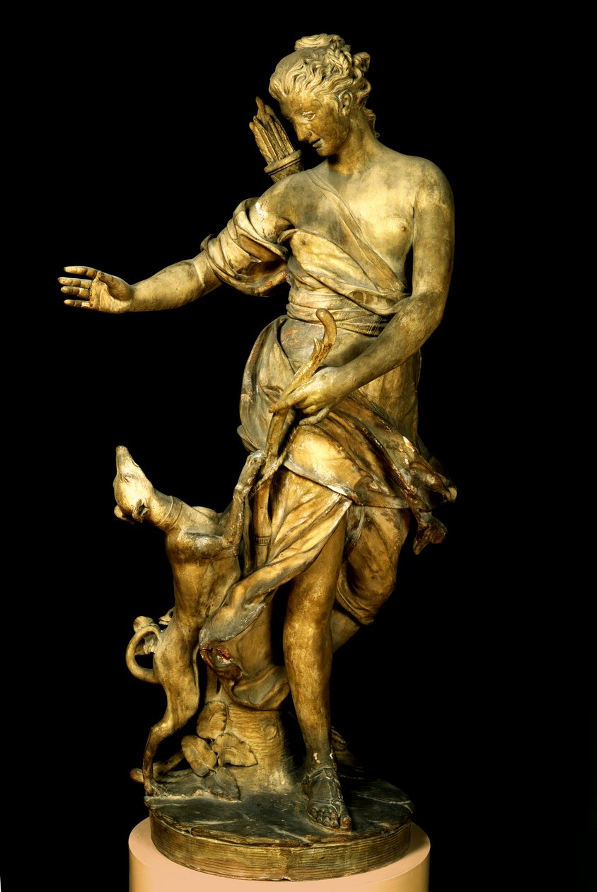 ダイアナと彼女の犬、1717年（大理石） 作： ルネ・フレミン