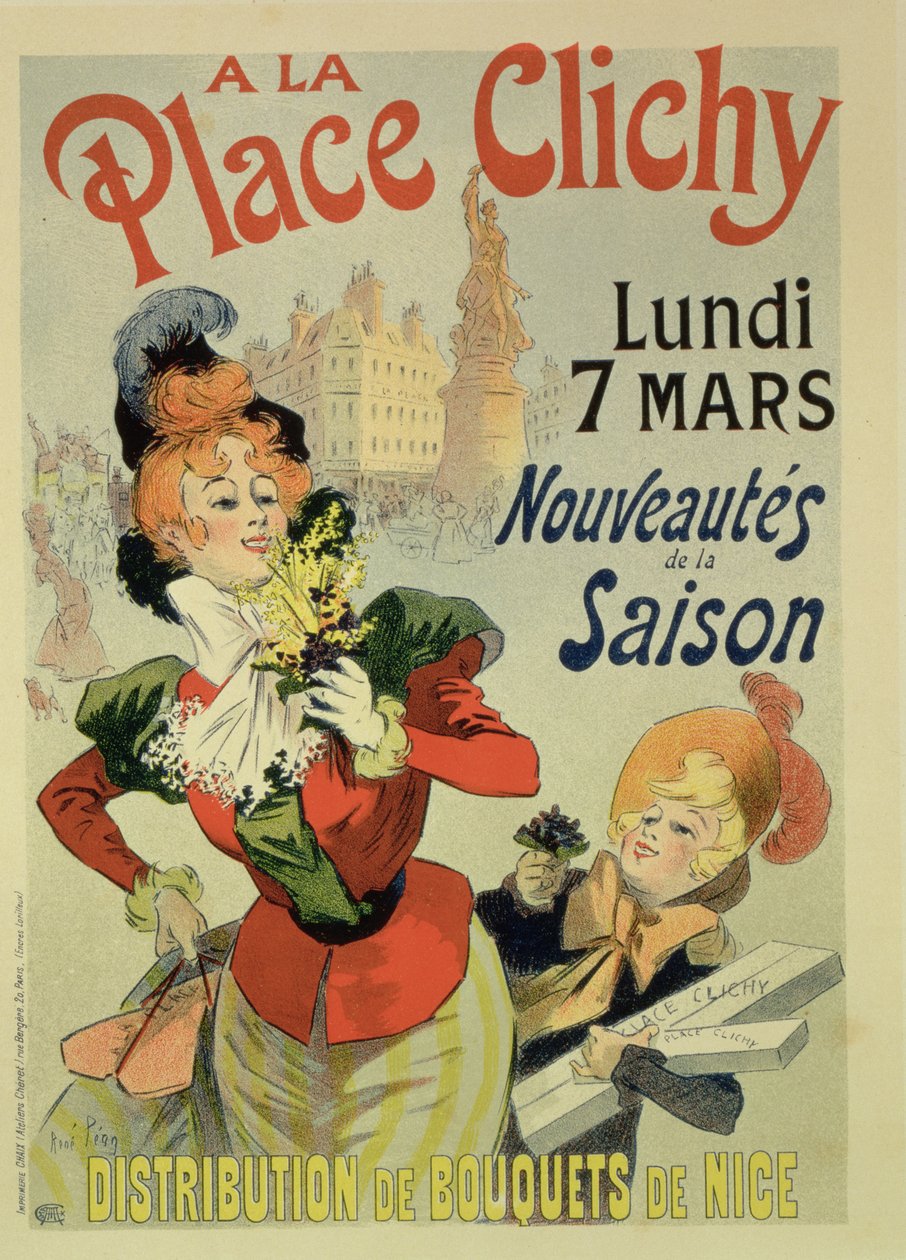 ショップ「A La Place Clichy」の宣伝ポスター、1898 作： ルネ・ピーン