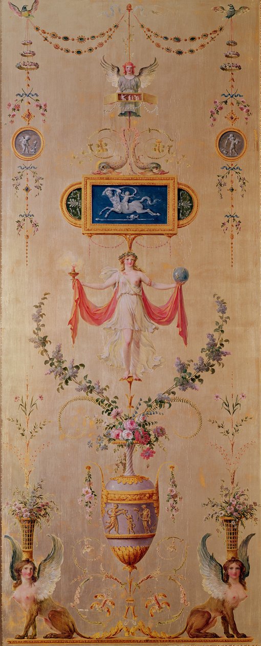 マリーアントワネットの私室（1755-93）c.1786（壁画）のパネル 作： リチャード・ミケ