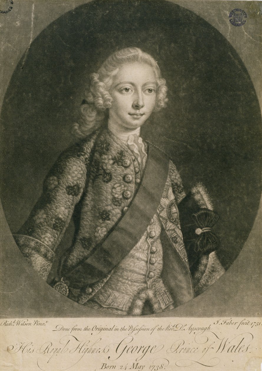 ジョージ、プリンスオブウェールズ（1738〜1820）、後にジョージIII、ジョンファーバー（1684-1756）、1751によって彫刻 作： リチャード・ウィルソン