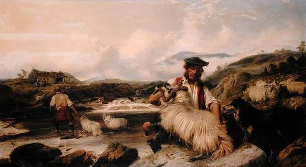 The Scottish Shepherds（油彩・キャンバス） 作： リチャード・アンスデル
