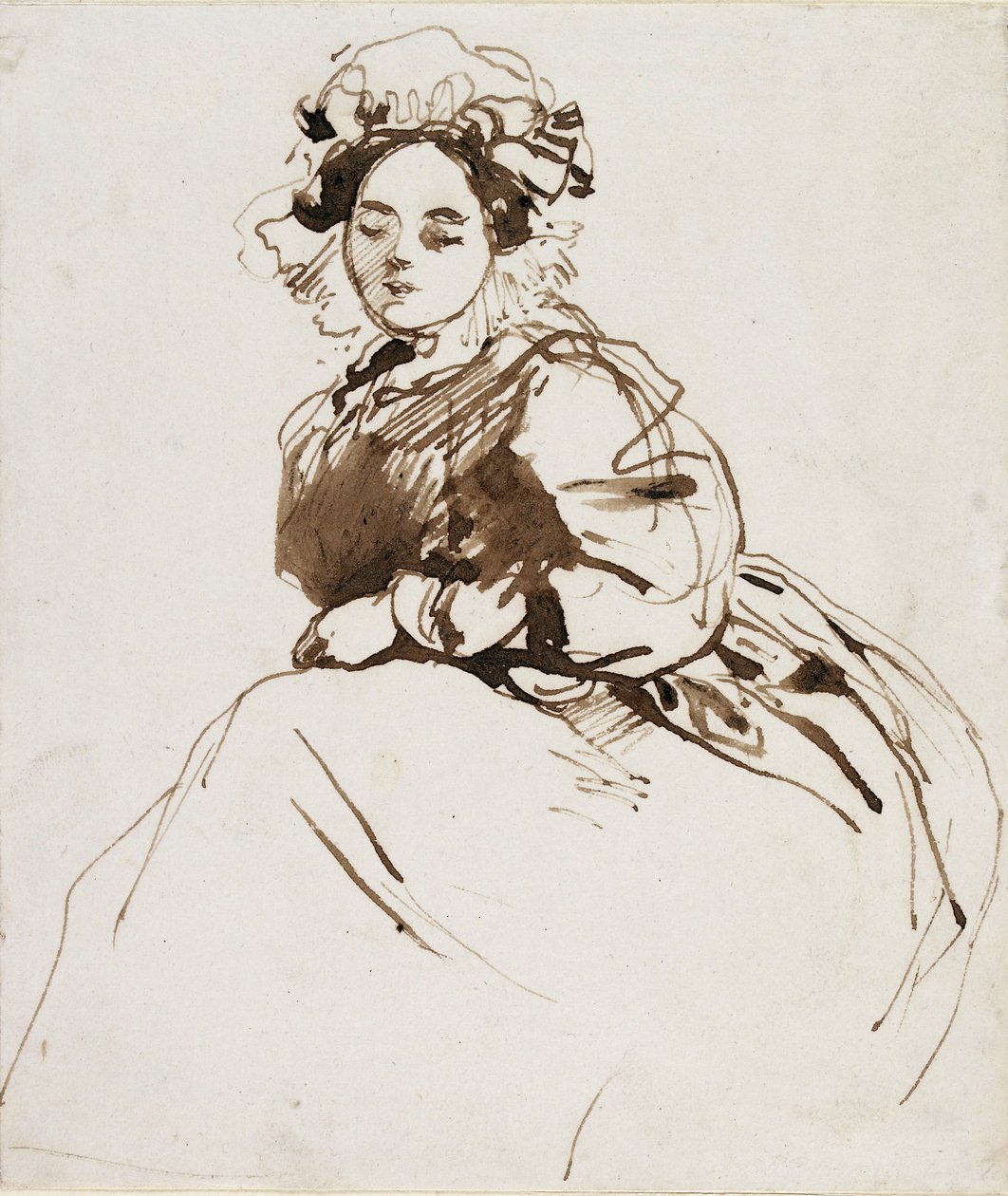 坐った女性の習作 1820年頃 作： リチャード・パークス・ボニントン