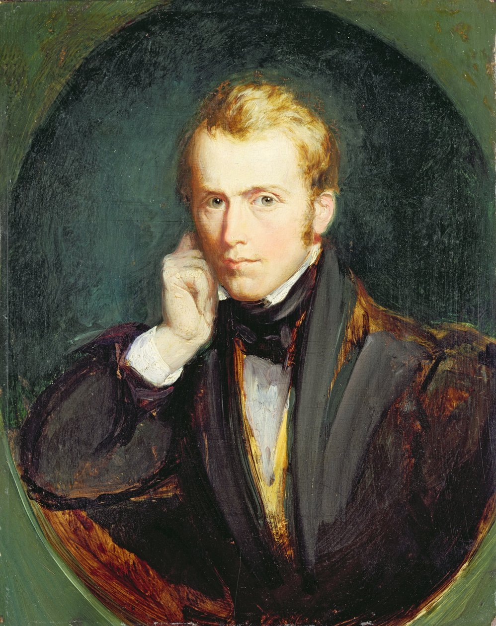自画像、c.1827-37（パネルに油彩） 作： リチャード・レッドグレイブ