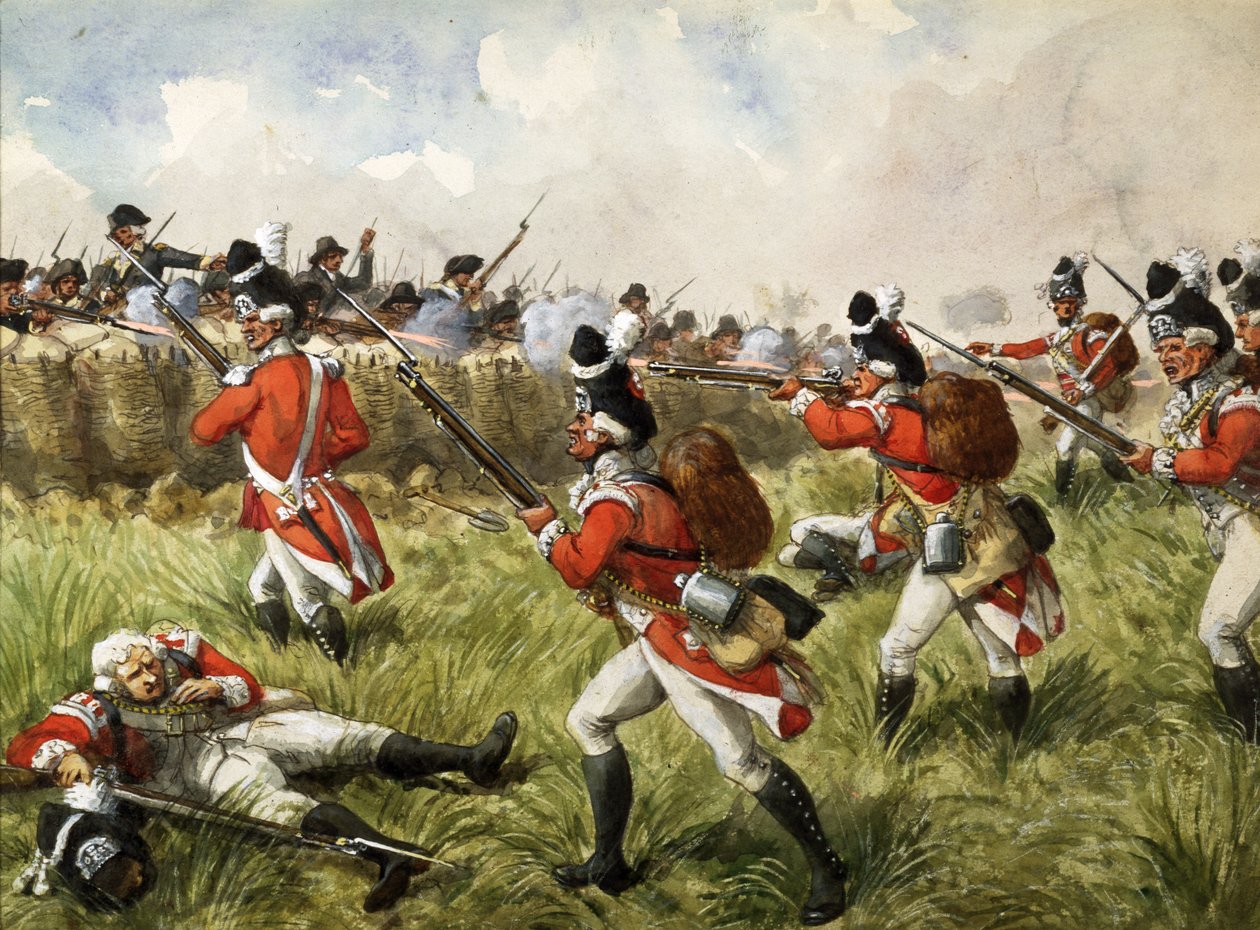 バンカーズヒル、1775年、1900年頃 作： リチャード・シムキン