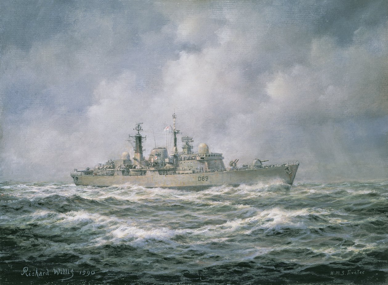 HMSエクセターアットシー、1990 作： リチャードウィリス