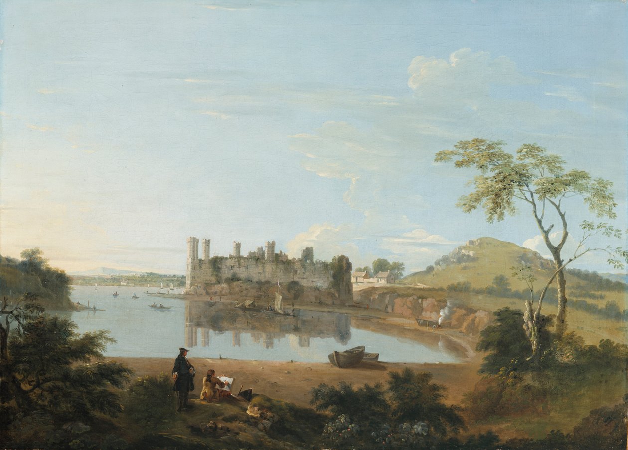 カナーボン城、1744年頃（キャンバスに油彩） 作： リチャード・ウィルソン
