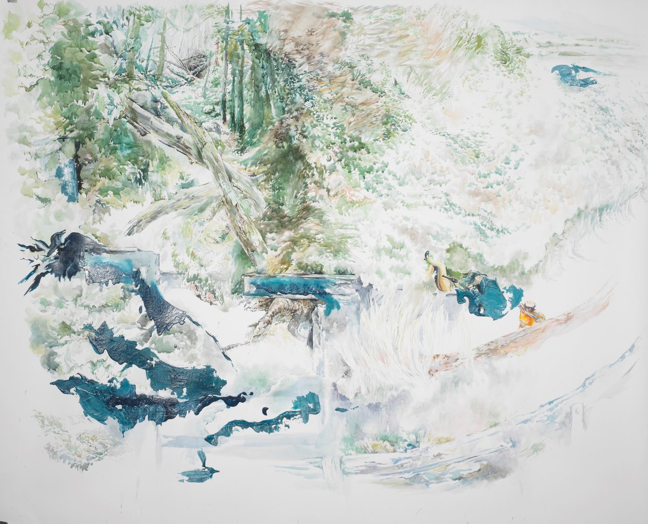 切り取られた障壁、2023年（水彩画） 作： ロブ・D・デイヴィス