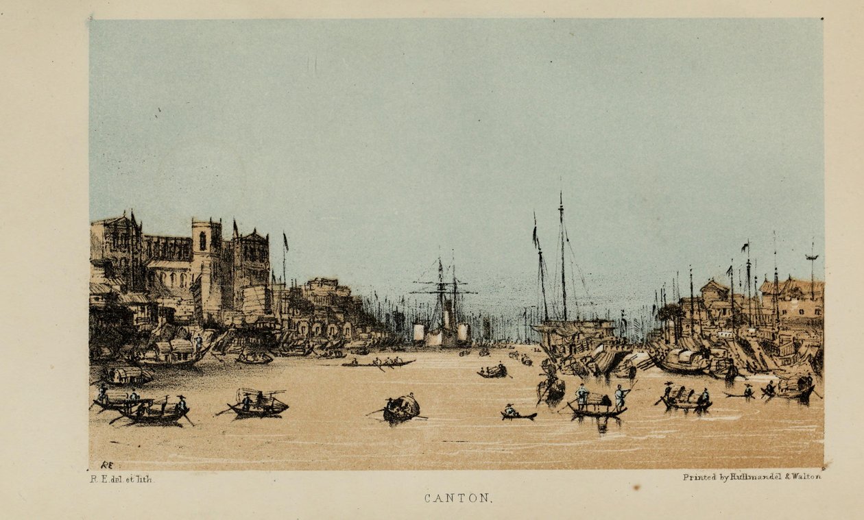 カントン、ノーフォーク出身の裕福な若い英国紳士、ロバートエルウェス（1819〜1878）による水彩画 作： ロバート・エルズ