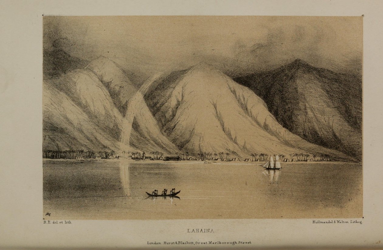 ラハイナ、ノーフォーク出身の裕福な若い英国紳士、ロバートエルウェス（1819〜1878）による水彩画 作： ロバート・エルズ