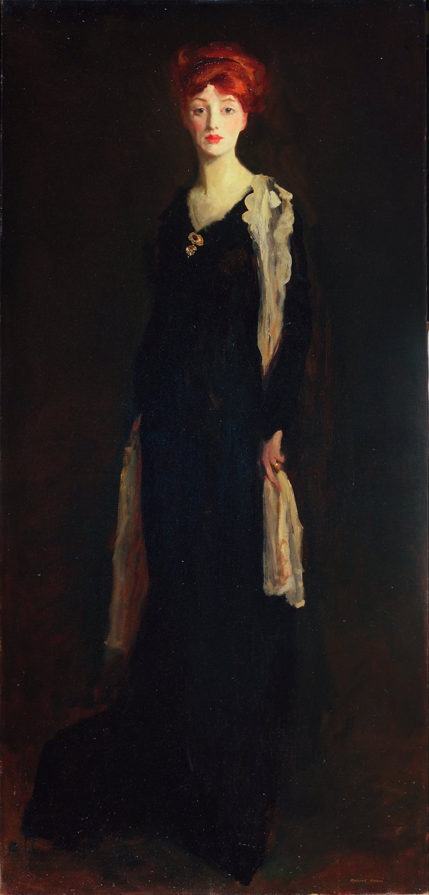 Lady in Black with Spanish Scarf（O in Black in a Scarf） 作： ロバート・コザード・アンリ