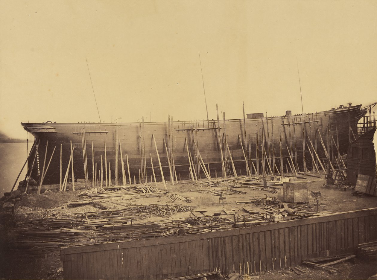 建設中のアフロディタ、カリフォルニア州。 1857年。 作： ロバート・ハウレット