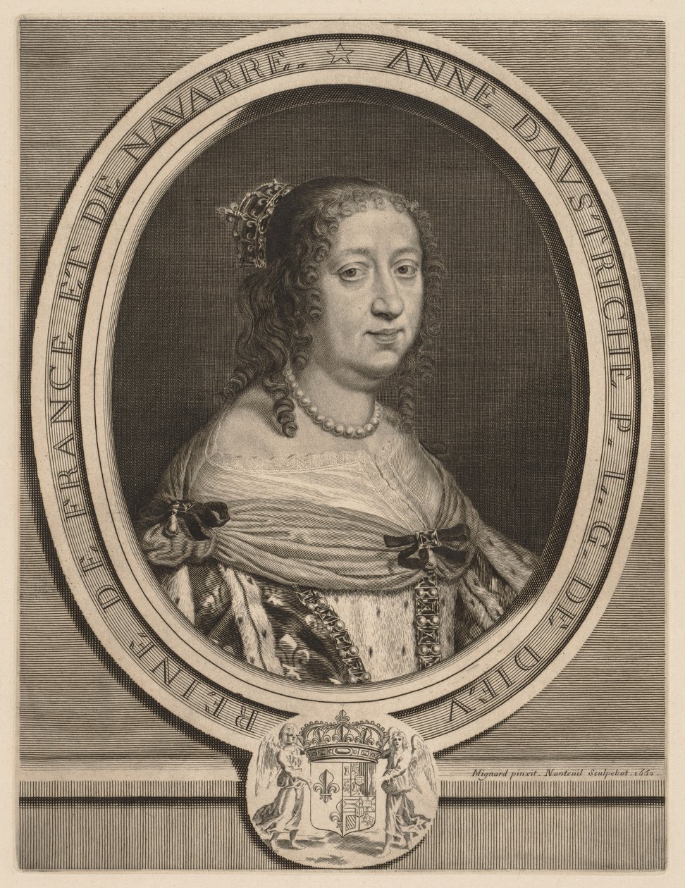 オーストリアのアン、フランスの女王、1660年。 作： ロバート・ナントゥイユ