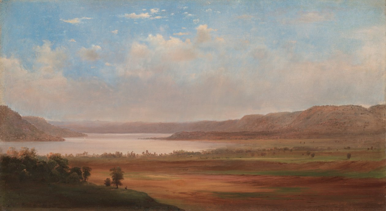 1862年、ミネソタ州、ペピン湖の景色。 作： ロバート・S・ダンカンソン