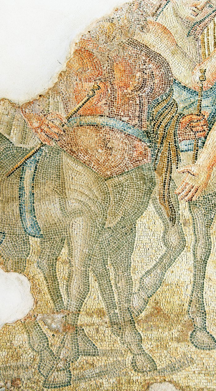 ディオニュソスの凱旋行列、2ケンタウルスの詳細、House of Aion、Paphos、Cyprus mosaic 作： 小説
