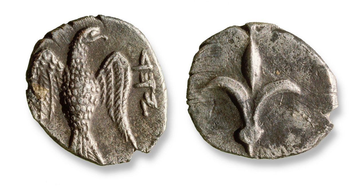 イスラエルで使用された最初のユダヤ人の硬貨、紀元前333年頃（金属） 作： 小説