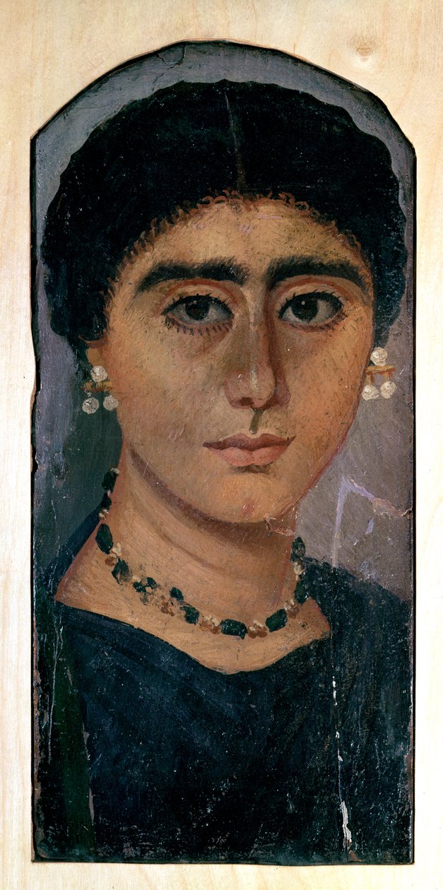 1世紀から4世紀のファイユーム出身の女性の肖像画（木材に腐食性ワックス） 作： ローマ時代のエジプト人