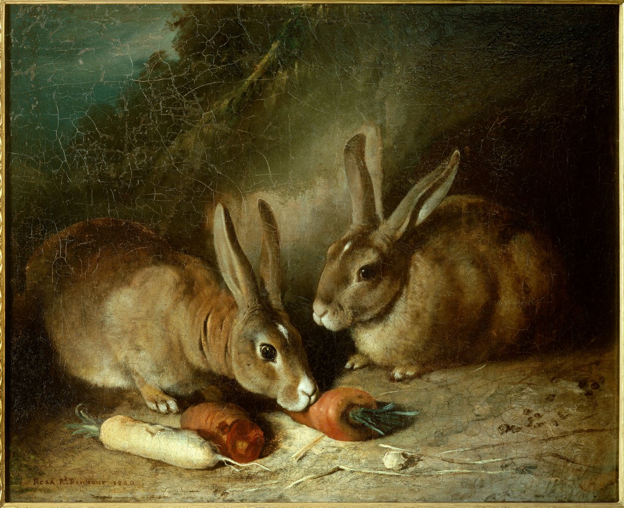 うさぎたち。ローザ・ボヌール（1822-1899）の絵 作： ピンクボヌール