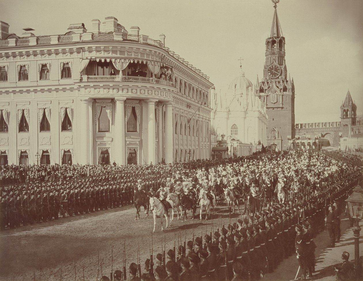 ニコライ皇帝（1868-1918）とアレクサンドラ（1872-1918）モスクワの結婚 作： ロシアの写真家