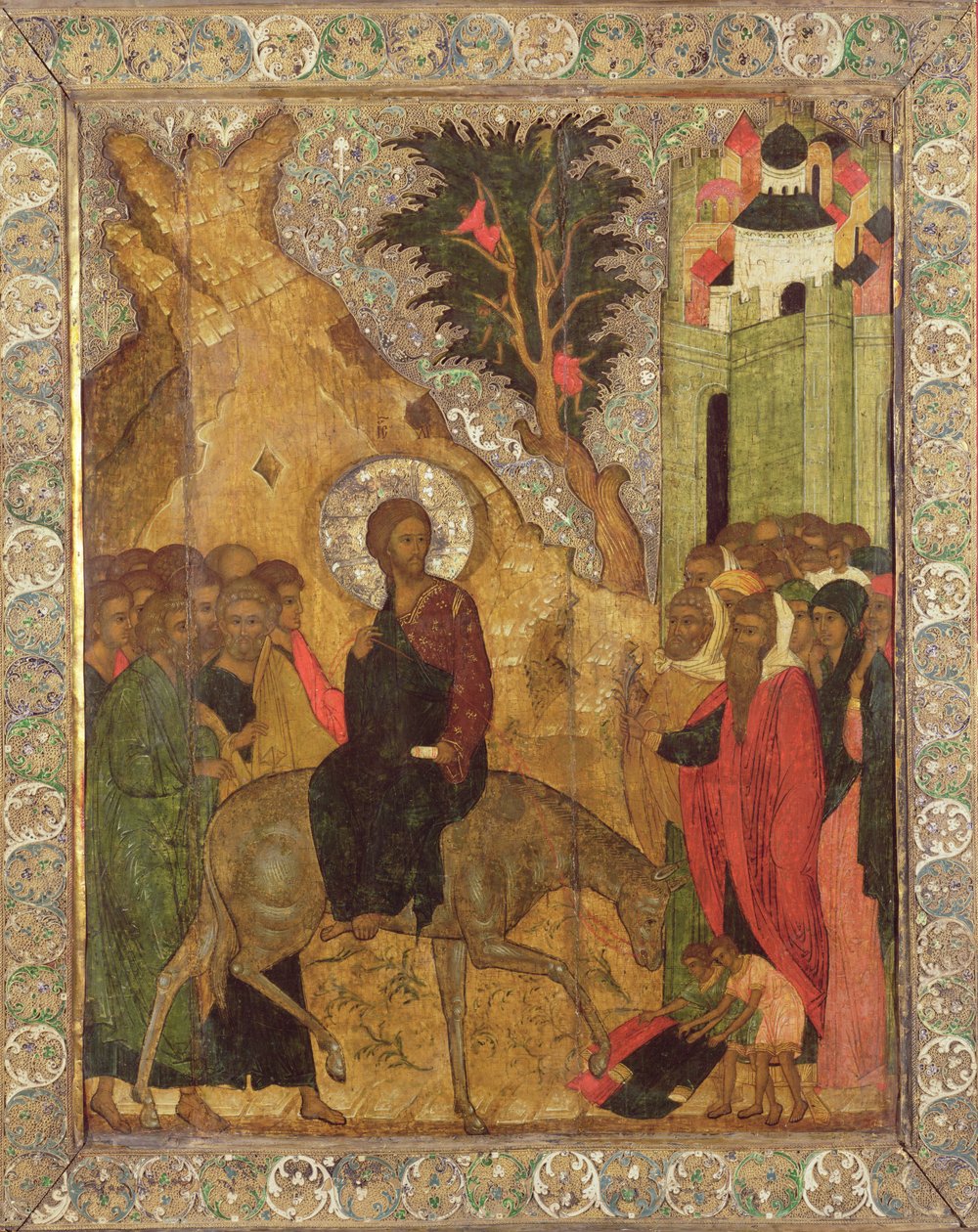 エルサレムへの入学、モスクワ学校（tempera on panel） 作： ロシア語学校