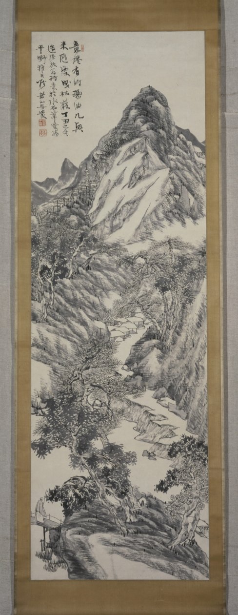 山の風景、1877年冬（紙にインク） 作： 安田魯山