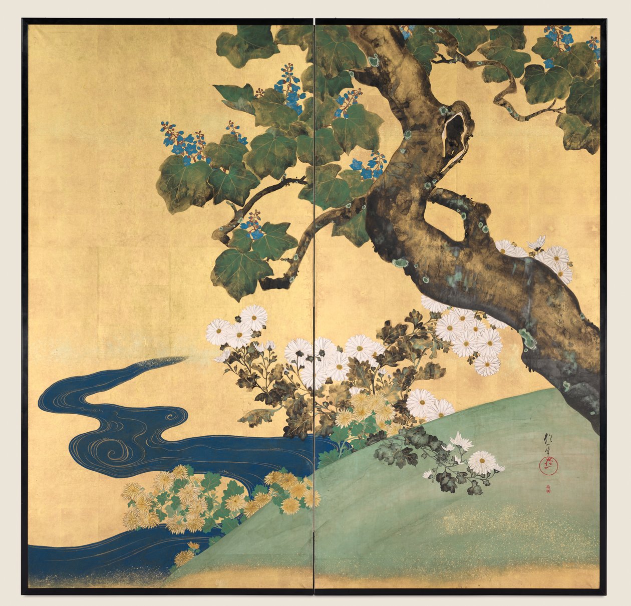 桐と菊 作： 酒井抱一