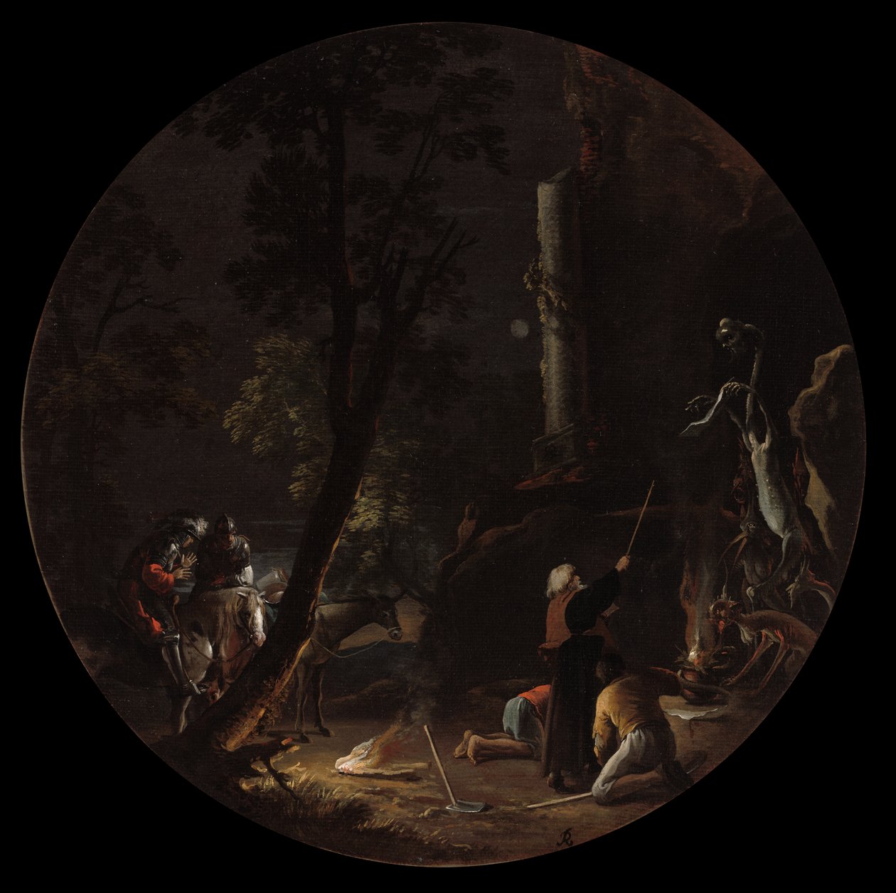 魔術のシーン：夜、c。 1645-1649。 作： サルヴァトールローザ