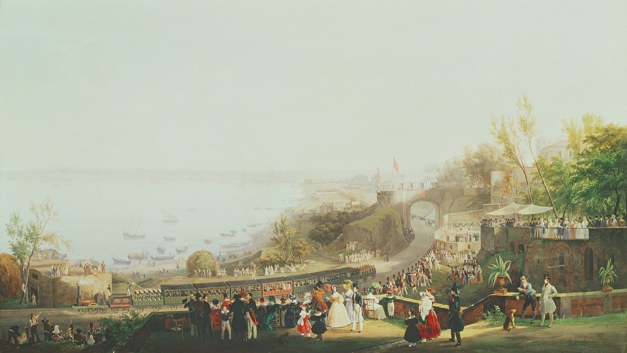 1839年のナポリポルティチ鉄道の開通（352322も参照） 作： サルバトーレ・フェルゴラ