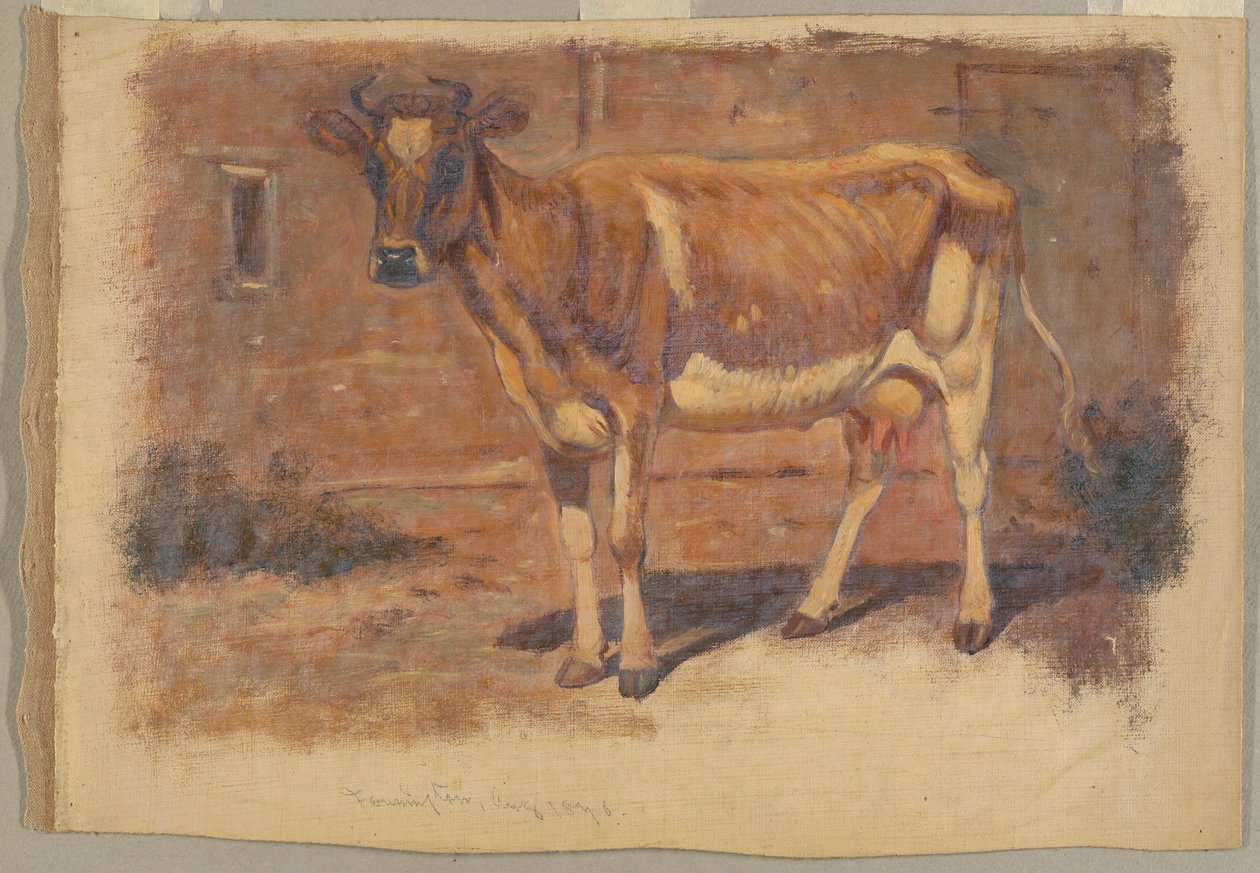 絵画、習作牛、1876年8月 作： サミュエル・コルマン