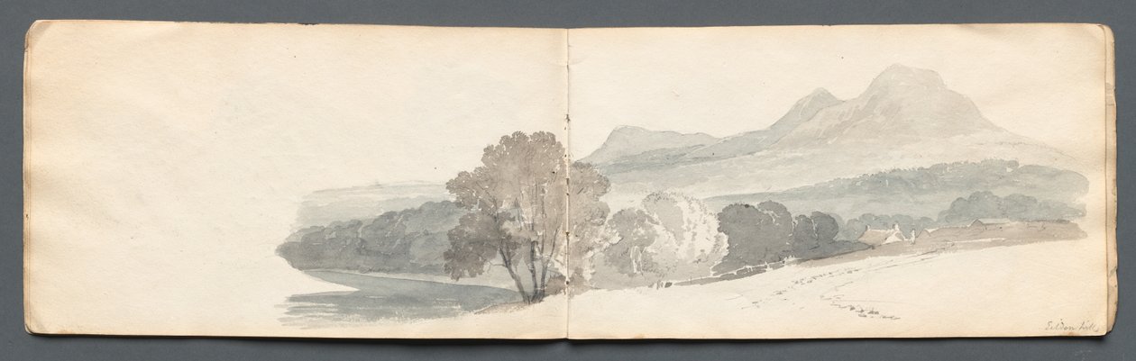 スケッチブック：Eildon Hills、1814。 作： サミュエル・プラウト