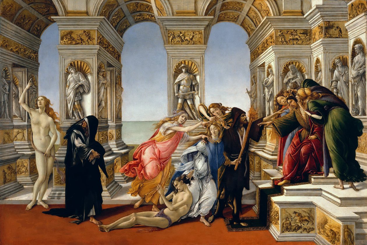 ApellesのCalumny、1497-98 作： Sandro Botticelli