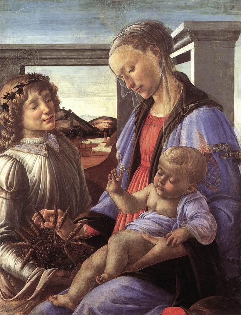 マドンナと天使の子 作： Sandro Botticelli