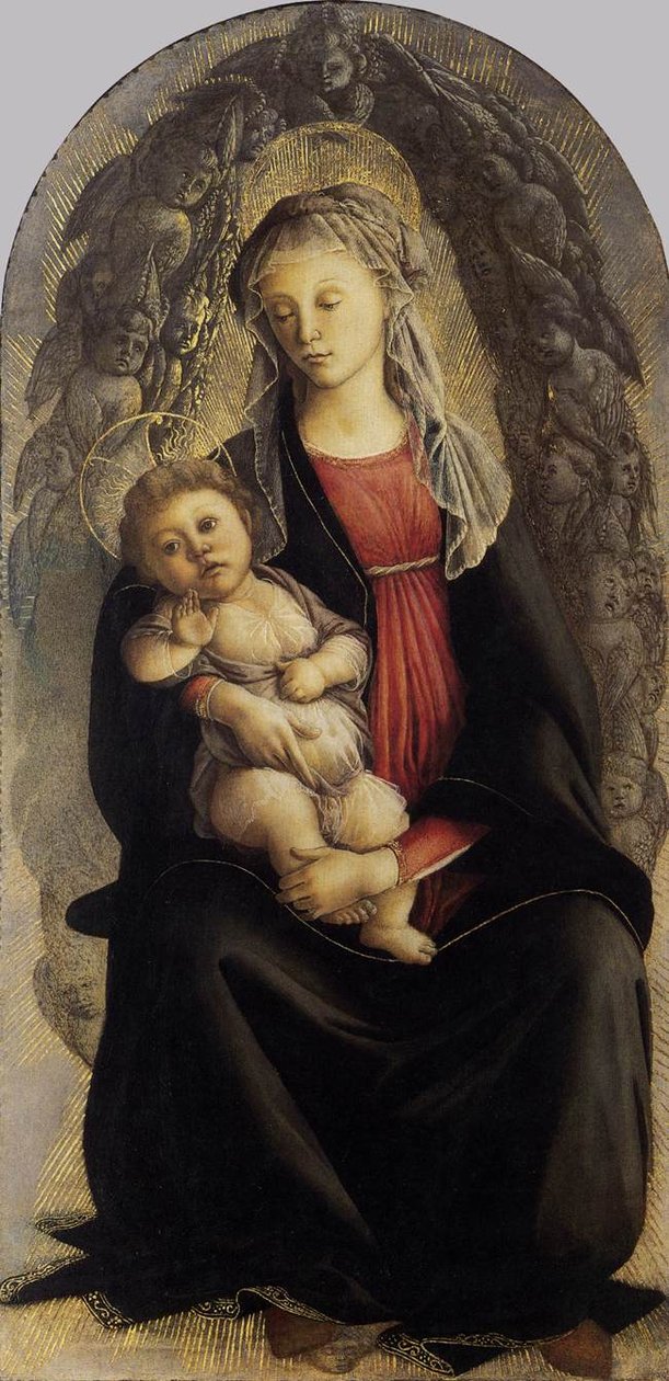 セラフィムと栄光のマドンナ 作： Sandro Botticelli