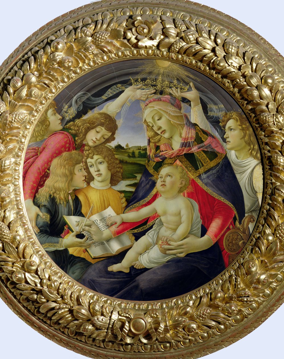 マグニフィカの聖母、1482年（盤上のテンペラ） 作： Sandro Botticelli