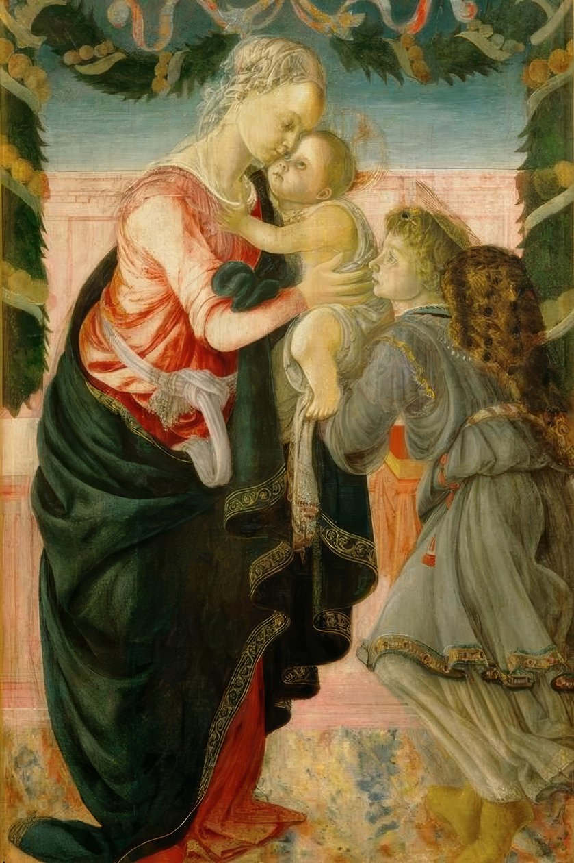 マリアと子供と天使 作： Sandro Botticelli
