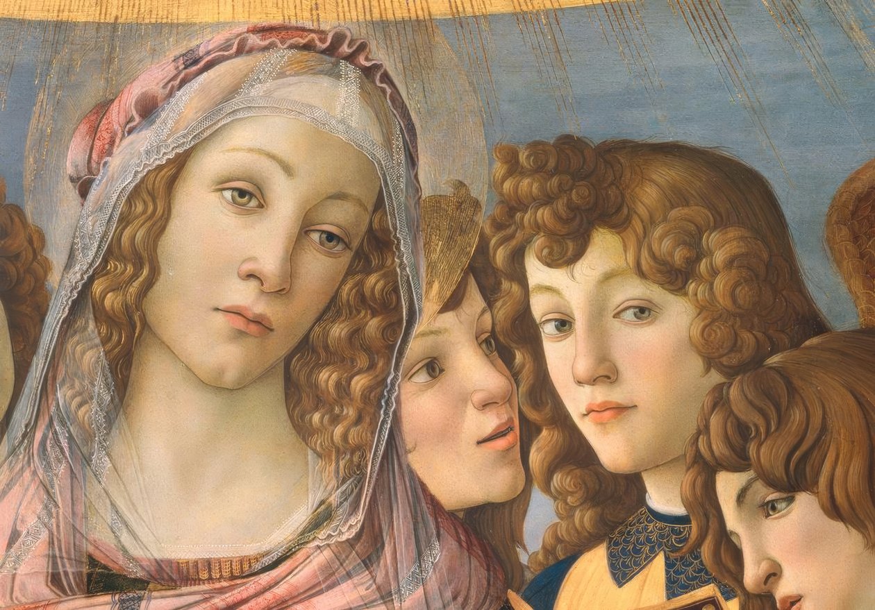子供と六人の天使とマリア 作： Sandro Botticelli