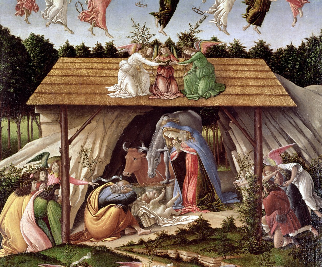 ミスティックキリスト降誕、1500年（詳細） 作： Sandro Botticelli