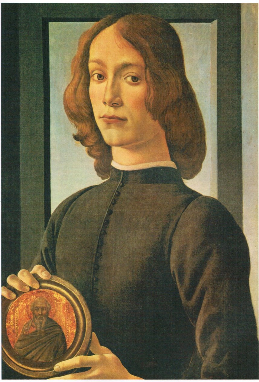 メダリオンを持つ若い男の肖像 作： Sandro Botticelli