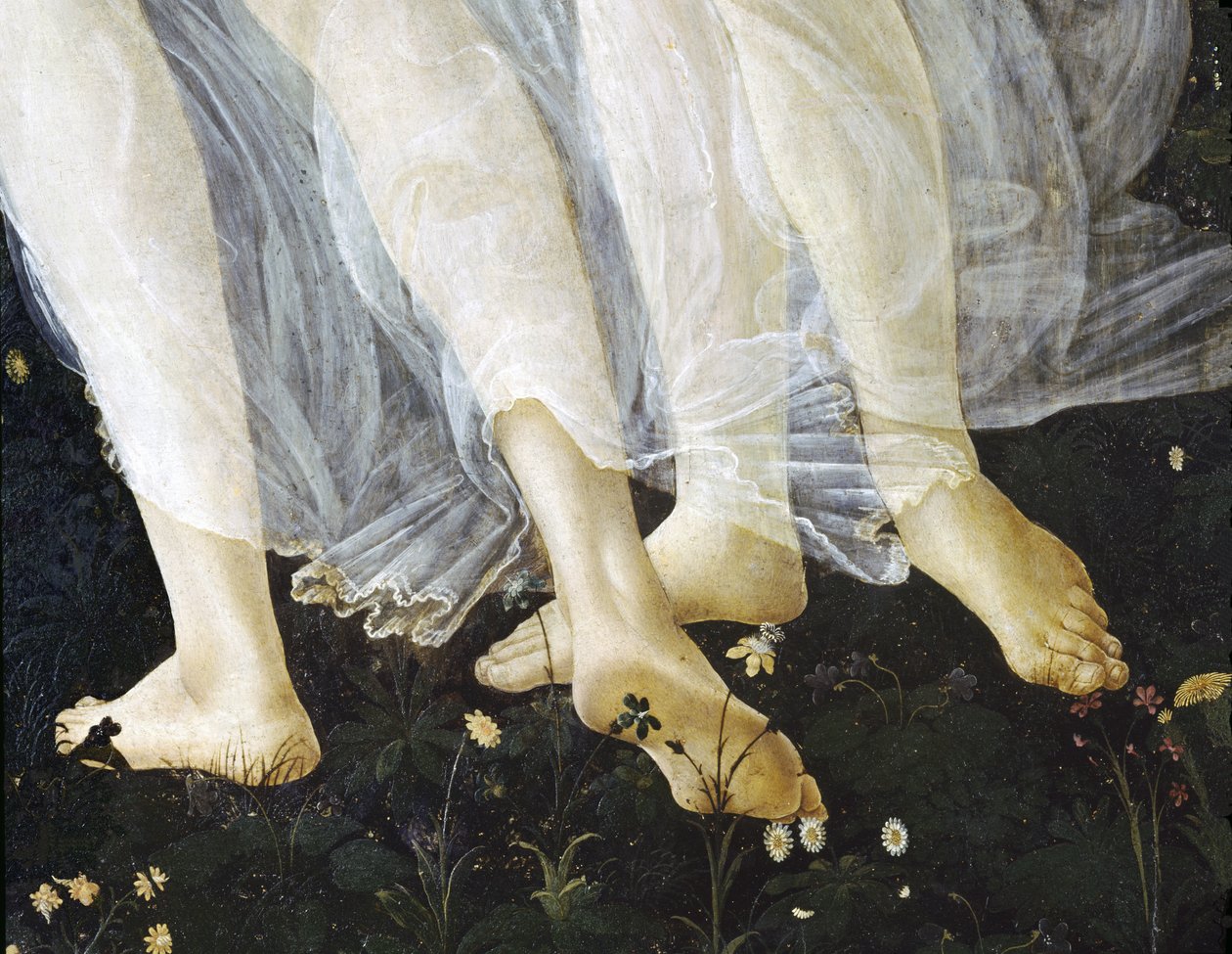 Primavera、c.1478、パネル詳細558のテンペラ 作： Sandro Botticelli