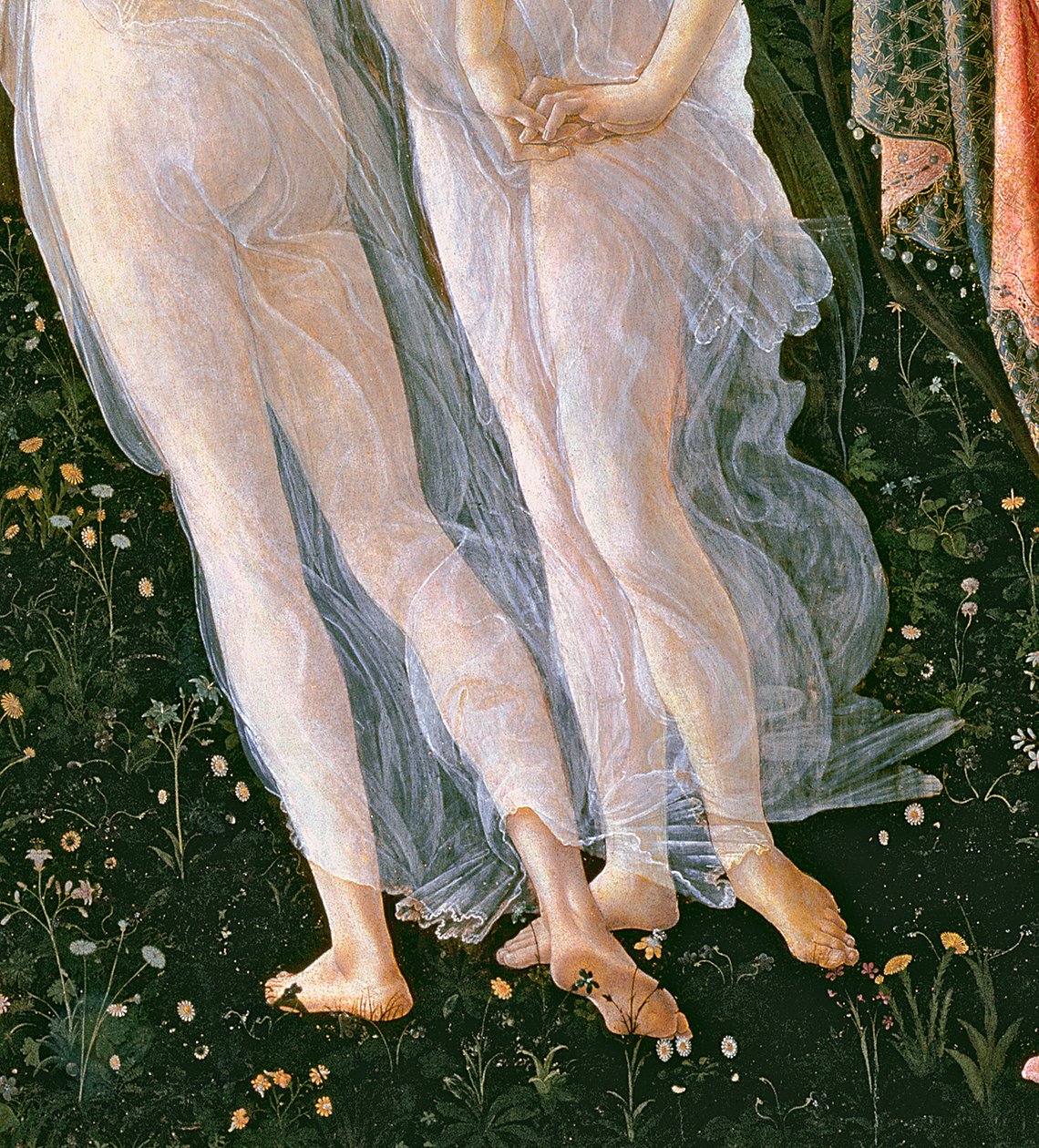 Primavera、c.1478、パネル詳細558のテンペラ 作： Sandro Botticelli