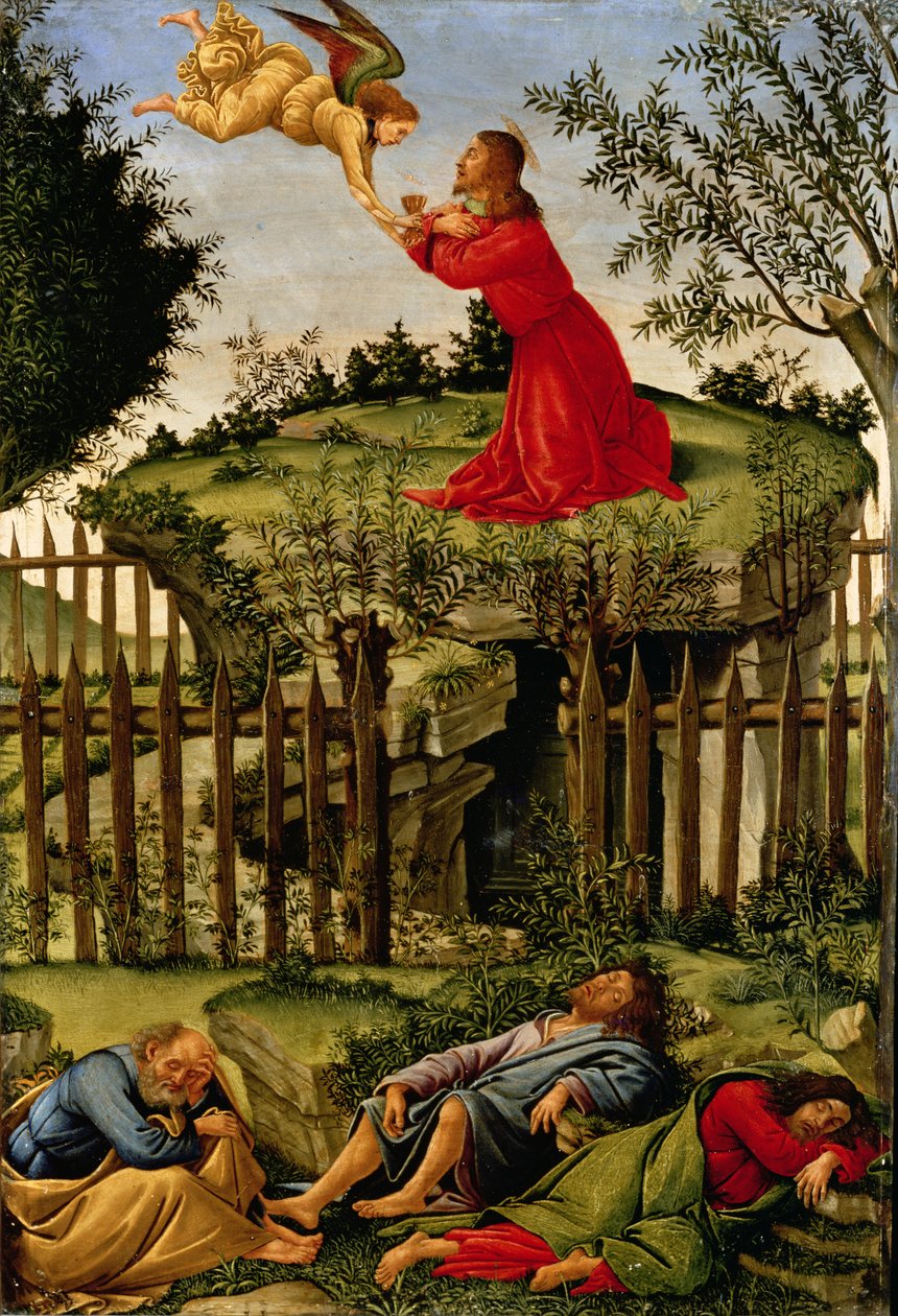 庭の苦悶、1500年頃 作： Sandro Botticelli