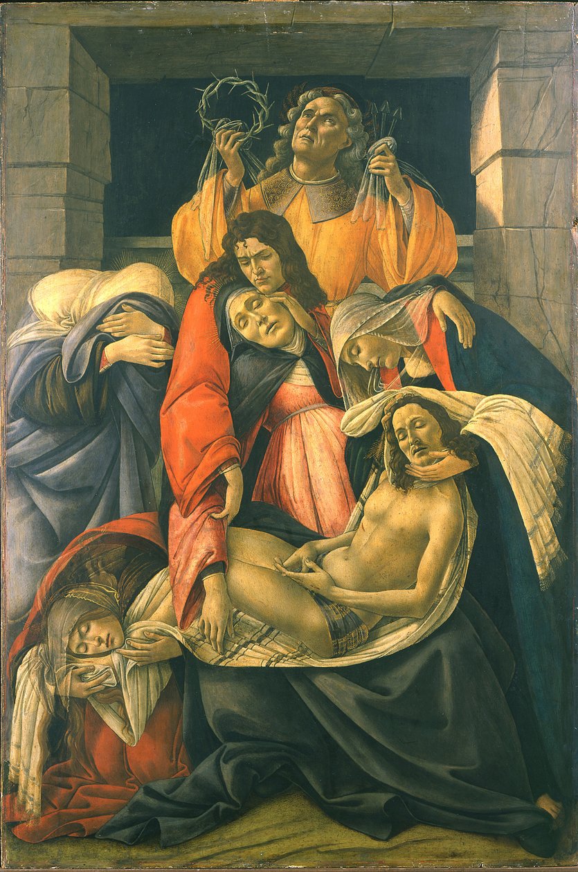 死んだキリストに対する嘆き 作： Sandro Botticelli