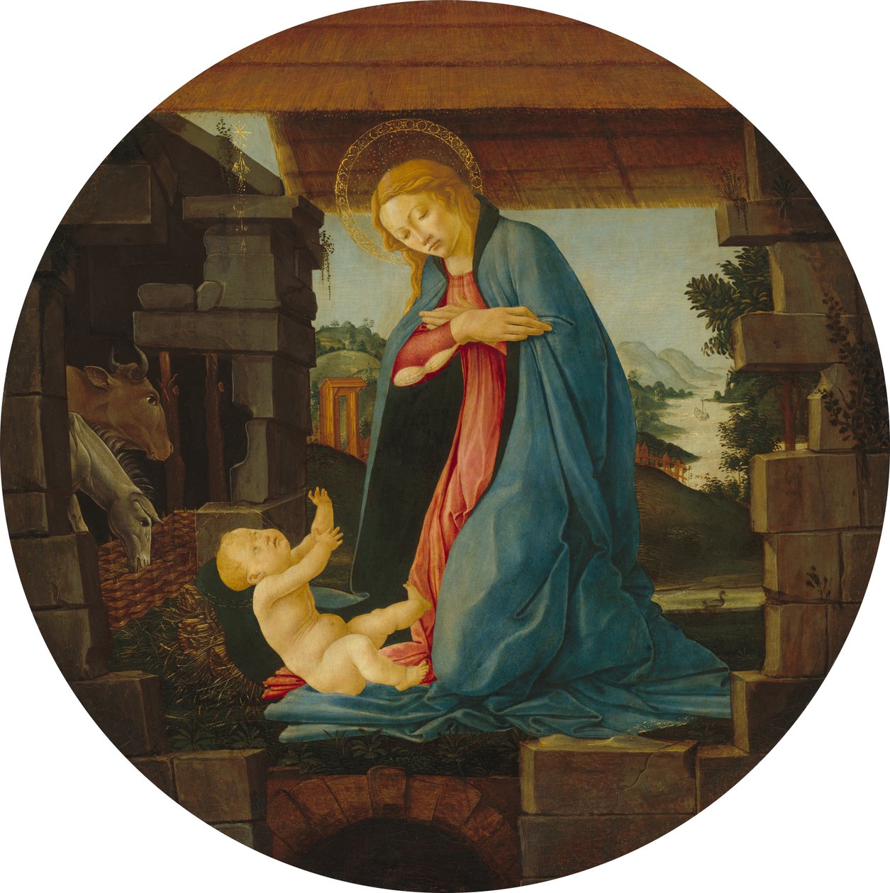 子供を崇拝する処女 作： Sandro Botticelli