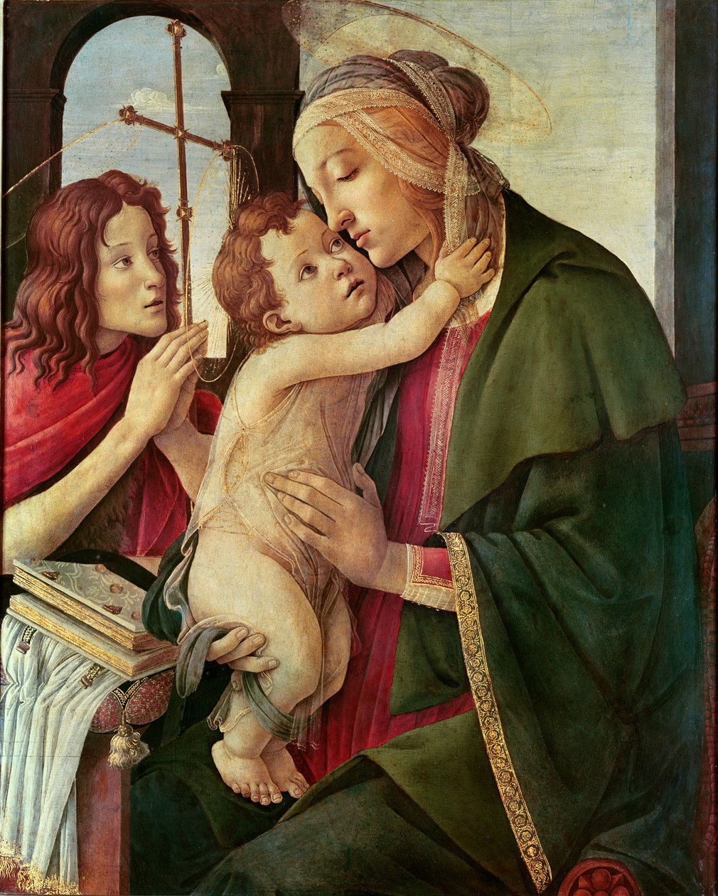 洗礼者聖ヨハネの聖母子（パネルのテンペラ） 作： Sandro Botticelli