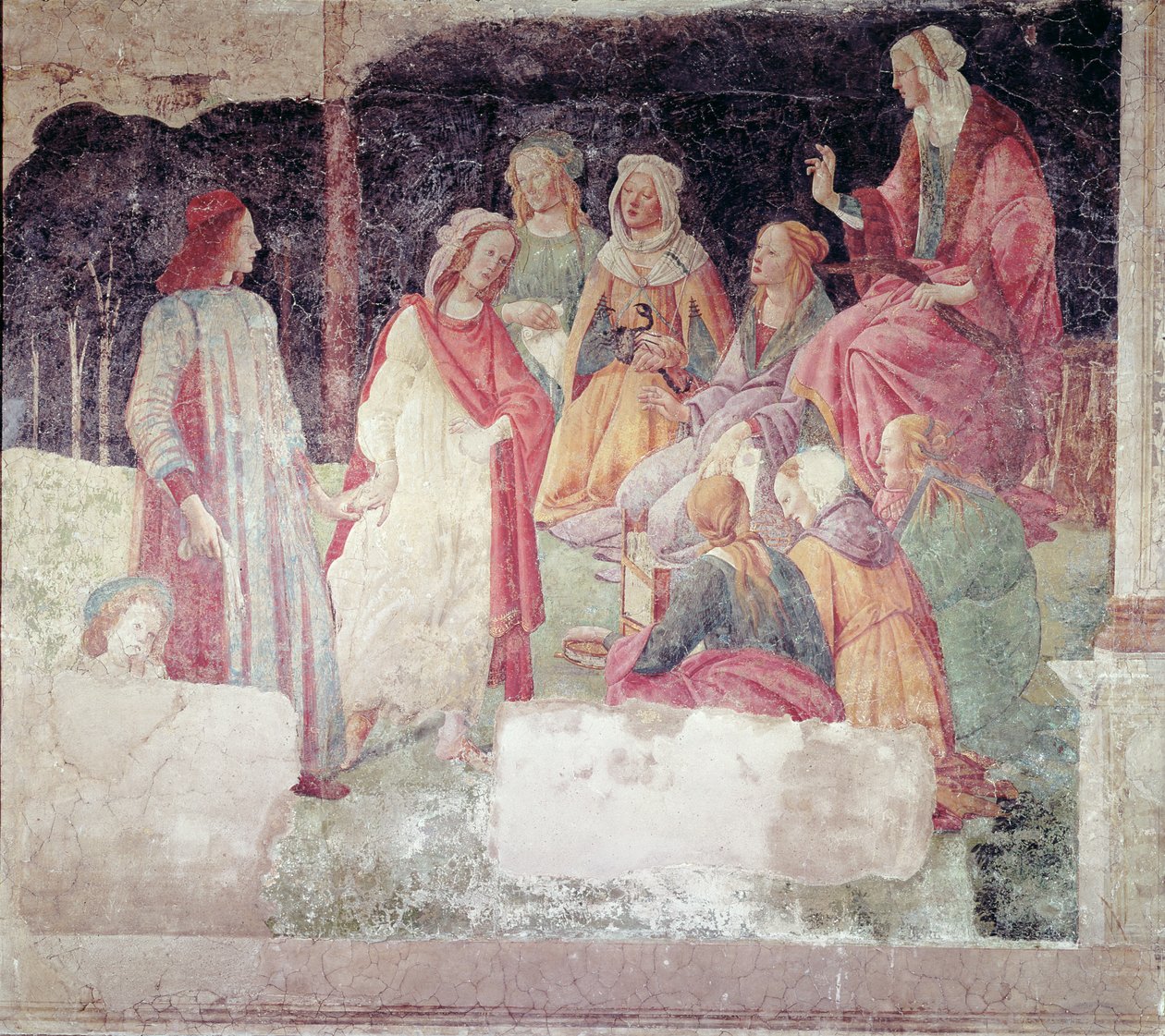 ヴィラレミから7つの教養によって迎えられた若い男 作： Sandro Botticelli