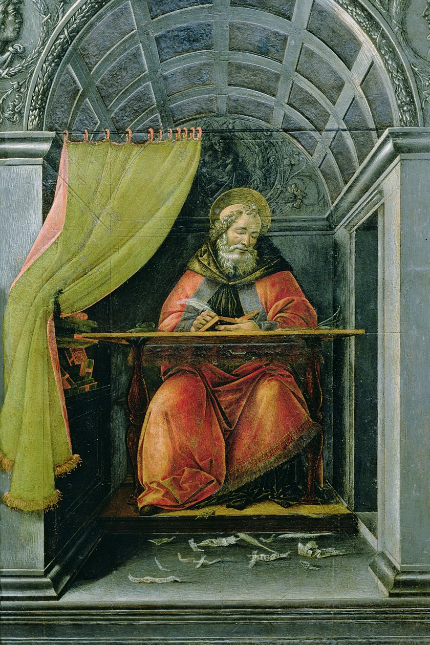 彼の独房にいる聖アウグスティヌス 作： Sandro Botticelli