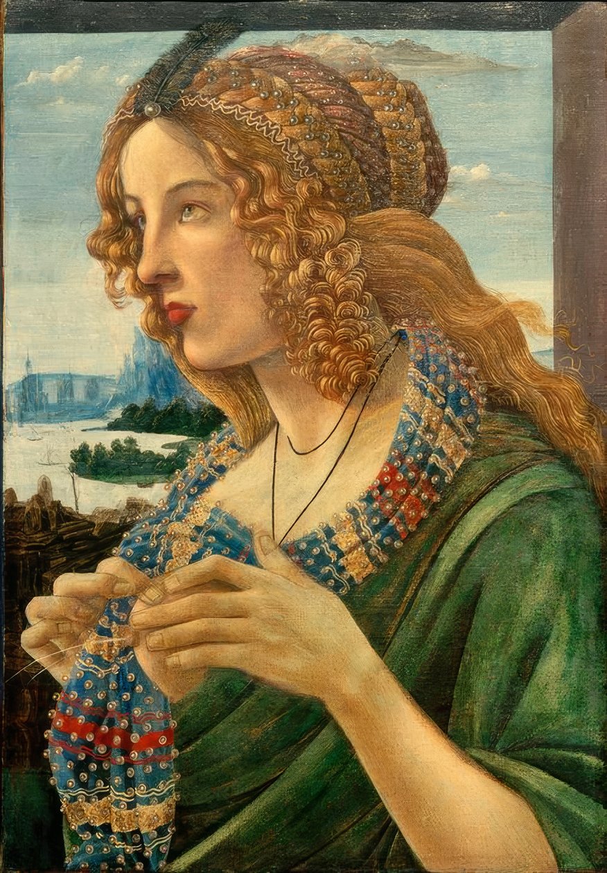 女性の寓話的な肖像画（シモネッタヴェスプッチ？） 作： Sandro Botticelli