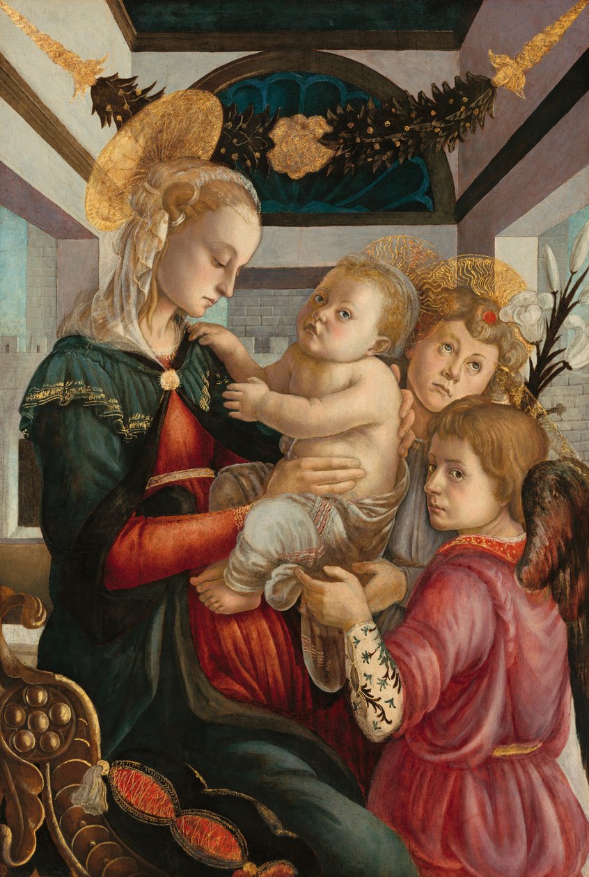 聖母子と天使たち 作： Sandro Botticelli